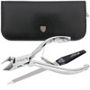 3 Swords Germany - Brand Quality Professional Toe Nail Nipper Clipper Set Stainless Steel Wave Nipper, Head Cutter, Nail File with case for ingrown T