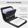 MoKo Zipper Binder with Multi-Pocket, 3 Inch 3 Ring Zipper Binder, 600 Sheet Capacity 6 Tab Expanding File Folder Multi-Pocket Zip Up Binders with Sh