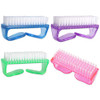 Beauticom (Pack of 4 Pieces) Mixed Colored Scrub Brush with Handle for use on Nails Brush, Cleaning Brush, Manicure Brush, Sanitize Brush, General Us