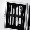 World No.1 THREE SEVEN 777 Manicure Pedicure All-in-One Grooming Kit - Nail Clippers (11 PC, TS-16000VC) Hard Case International Version (Silver)