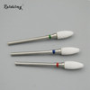 Rolabling Ceramic Nail Drill Bit Long Bullet Type 3/32" Shank Electric Nail File Bit for Manicure Pedicure Tool (Fine)