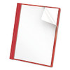Universal Clear Front Report Cover, Prong Fastener, 0.5" Capacity, 8.5 X 11, Clear/red, 25/Box