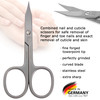 3 Swords Germany - brand quality STAINLESS STEEL INOX CURVED COMBINED CUTICLE & NAIL SCISSORS (1 PIECE) with case for manicure pedicure - nail care b