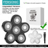 FOXSONIC Universal 6 Blade Replacement Heads for Mainstream Shaver Brands, Bald Shaver Replacement Heads with Blade Cover (Black)