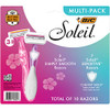 BIC Soleil Simply Smooth Women's Disposable Razors; 3 Blades With Moisture Strip For a Silky Smooth Shave; 10-Count