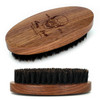 Menesia Black Walnut Wood Boar Bristle Hair Beard Brush for Men, Pocket Travel Men's Wooden Small Soft Beard Brush (Black Walnut)