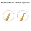 Tweezers for Eyelash Extension Hand Crafted Surgical Stainless Steel L Shape Tip Tweezers. (Golden Titanium Coated.)