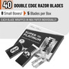 Bates Double Edge Safety Razor Blades for Men - Stainless Steel, 40 Pack, Shaving Blades