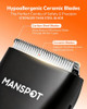 MANSPOT Manscape Groin & Body Hair Trimmer for Men, Electric Ball Pubic Trimmer Shaver,Manscape Kit with 4 Guard,Replaceable Ceramic Blade Heads,Wate