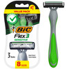 BIC Flex 3 Sensitive Disposable Razors for Men, Great Razors For a Smooth and Comfortable Shave, Shaving Razors With 3 Blades, 3 Count