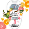 BIC Soleil 4 Escape Scented Women's Disposable Razors, 4 Blades, Comfortable Shave, Citrus Scented Handle Shaving Razors for Women, 4 Count