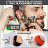 Men's Beard Shaping Tool With Inbuilt Comb Transparent Template Styling Comb Templates for Goatee Mustache Sideburns, Jaw Cheek/Neck Line, Symmetric/