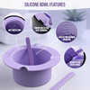 Tress Wellness Wax Warmer Silicone Liner (Purple) - Easy to Clean Silicone Wax Warmer Bowls with 2x Silicone Spatulas Compatible with 16oz Electric W