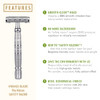 VIKINGS BLADE Double Edge Safety Razor for Men + 5 Swedish Steel Blades + Luxury Case. Long Handle. Smooth, Reusable, Eco-Friendly (The Vulcan)