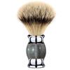 Grandslam Finest Badger Shaving Brush with Resin Handle- Engineered for the Best Shave of Your Life (Gray)