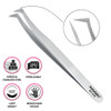 Metaleks Eyelash Extension Tweezers Soft In Use Light In Weight Matt Finish Stainless Steel L-Shape Tip for 2D - 5D - Sterilizable