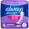 Always Discreet Adult Incontinence Pads for Women, Extra Heavy Absorbency, Long Length, Postpartum Pads, 45 Count