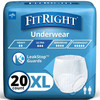 FitRight Ultra Protective Incontinence Underwear, Heavy Absorbency, XL, 56 to 68", 20 Count