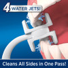 Ontel Miracle Smile Water Flosser for Teeth&Gum Health, Unique H-Shaped Flossing Head&4 Water Jets, Cordless Water Flosser Features 360° Cleaning&3 P