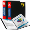 1InTheOffice Presentation Folders, Presentation Book, Presentation Book with Clear Sleeves, 8.5" x 11", Clear Cover, 12 Sleeves, Black, 2 Pack