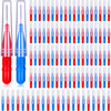BBTO 100 Pcs Braces Dental Brush Flosser for Cleaner Interdental Brush Toothpick Tooth Flossing Head Oral Dental Toothpick Cleaners Cleaning Tool(Red