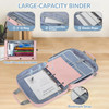 Yarwo 3 Ring Zipper Binder with Binder Pouch, Expanding File Organizer with Padded Sleeve Fit for 14 Inch Laptop, Portable Document Organizer Bag for