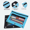 Pencil Pouches, Zipper Binder Pencil Pouch Pen Case With 3 Holes, 3 Ring Zippered Pocket Pencil Pouch for School Office