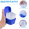 KISEER 3 Pack Colors Denture Bath Case Cup Box Holder Storage Soak Container with Strainer Basket for Travel Cleaning (White, Blue, Light Blue)