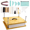 HAOPENGYOU 14.7"x11.4" Large Bamboo Book Press & Bookbinding Kit with Bone Folder, Awl, Needles - Complete DIY Book Repair Craft Set