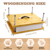 HAOPENGYOU 14.7"x11.4" Large Bamboo Book Press & Bookbinding Kit with Bone Folder, Awl, Needles - Complete DIY Book Repair Craft Set