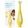 Frida Baby Training Toothbrush, For Toddlers 18-24 Months, Easy-Grip Handle, Triple Angle Bristles, Soft Bristles, Stay-Put Suction Cup, Yellow