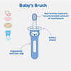 MAM Baby Toothbrushes (2 Baby's Brushes and 1 Safety Shield), Toothbrushes with Brushy The Bear Character, Interactive App, for Boys 6+ Months, Blue