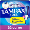 Tampax Pearl Tampons Ultra Absorbency with Leakguard Braid, Unscented, 32Count