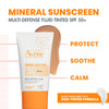 Avène Mineral Sunscreen Multi-Defense Fluid Tinted SPF 50+, Clean Formula Sunscreen for Sensitive Skin, Reef Friendly, Tint, Non-Whitening, Antioxida