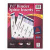 Avery-Dennison 89105 Binder Spine Inserts, 1-1/2-Inch Capacity, 25/PK, White