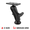 RAM MOUNTS Drill-Down Double GPS Ball Mount for Humminbird Helix 7 RAM-202-24-202U with Medium Arm
