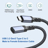 USB C Extension Cable, OKRAY 3.3ft USB 3.2 Type C Male to Female Extender, 100W Fast Charging/10Gbps Data Transfer/4K@60Hz Video USBC Extension Cord