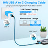 Android Charger S24 Ultra Power Cord Samsung Charger Cable Fast Charging 10FT Long Wire Nylon Braided USB A to Type C for Samsung Galaxy S25 Ultra S2