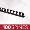 GBC Binding Spines/Spirals/Coils, 1/2" Diameter, 85 Sheet Capacity, CombBind, Black, 100 Pack (4000068)