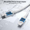 [Apple MFi Certified] 2-in-1 iPhone Headphone Adapter, Lightning/USB Type C to 3.5 mm Headphone Jack Adapter, iPhone Aux Adapter Converter Dongle Aud