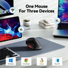 TECKNET Ergonomic Mouse, Wireless Bluetooth Vertical Mouse, 4800 DPI Optical Tracking, 6 Adjustable DPI, Quiet Clicks, 2.4GHz with USB A Receiver, 12