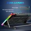 LIANGSTAR Laptop Cooling Pad, Laptop Cooler Gaming 5 Quiet Fans with Large Metal Plate for 12-17.3 Inch Fan Stable Stand, 4 Modes RGB Light, 7 Height