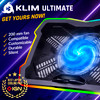 KLIM Ultimate - RGB Laptop Cooling Pad with LED Rim - New - Gaming Laptop Cooler - USB Powered Fan - Very Stable and Silent Laptop Stand - Compatible