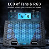 KeiBn Laptop Cooling Pad, Gaming Laptop Fan Cooling Pad with 15 Quiet Fans, RGB Laptop Cooler for 10-17.3 Inch, 4 Height Stands, 2 USB Ports - Blue
