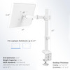 VIVO Single Laptop Notebook Desk Mount Stand, Fully Adjustable Extension with C-clamp, Fits up to 17 inch Laptops, White, STAND-V001LW