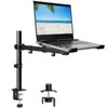 UPGRAVITY Laptop Desk Mount, Single Laptop Stand Arm with Vented Tray for 17 inch Notebook or 14-32 Monitor, Holds up to 17.6 lbs, Fully Adjustable