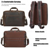 TIDING Leather Convertible Briefcase Backpack for Men, Large 15.6 Inch Laptop Messenger Bag Work Business Travel Crossbody Shoulder Bag
