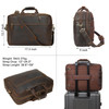 TIDING Leather Convertible Briefcase Backpack for Men, Large 15.6 Inch Laptop Messenger Bag Work Business Travel Crossbody Shoulder Bag