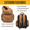 Carhartt 35L Triple-Compartment Backpack, Durable Pack with Laptop Sleeve and Duravax Abrasion Resistant Base, Gravel