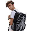 BEOSOFLOY Punk Skull Black Vintage Backpack Gothic Ribcage Skeleton Laptop Bag EMO Backpack for Men and Women